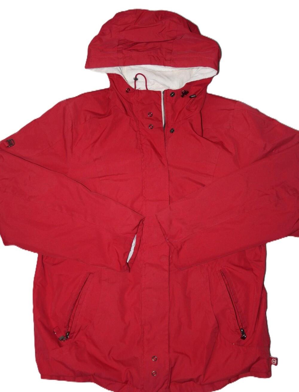 Free Country Jacket Womens PM Red Polyester Fleece Hooded Insulated Short